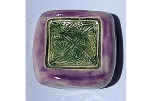 CELTIC KNOT DESIGN Pocket Stone - Hand-Painted - Art Glazes - Stands