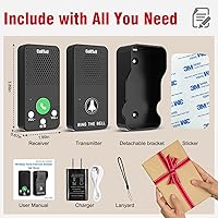 Vista 9 de CallToU Intercomunicadores dúplex completos inalámbricos para el hogar para personas mayores y cuidadores - 500 pies de largo alcance, sin tarifa