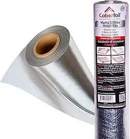 Manta Térmica Subcobertura para Telhado Dupla Face 1mx10m² Metalizada Aluminizada Conforto Térmico e Proteção Economia na Conta Refletiva Resistente