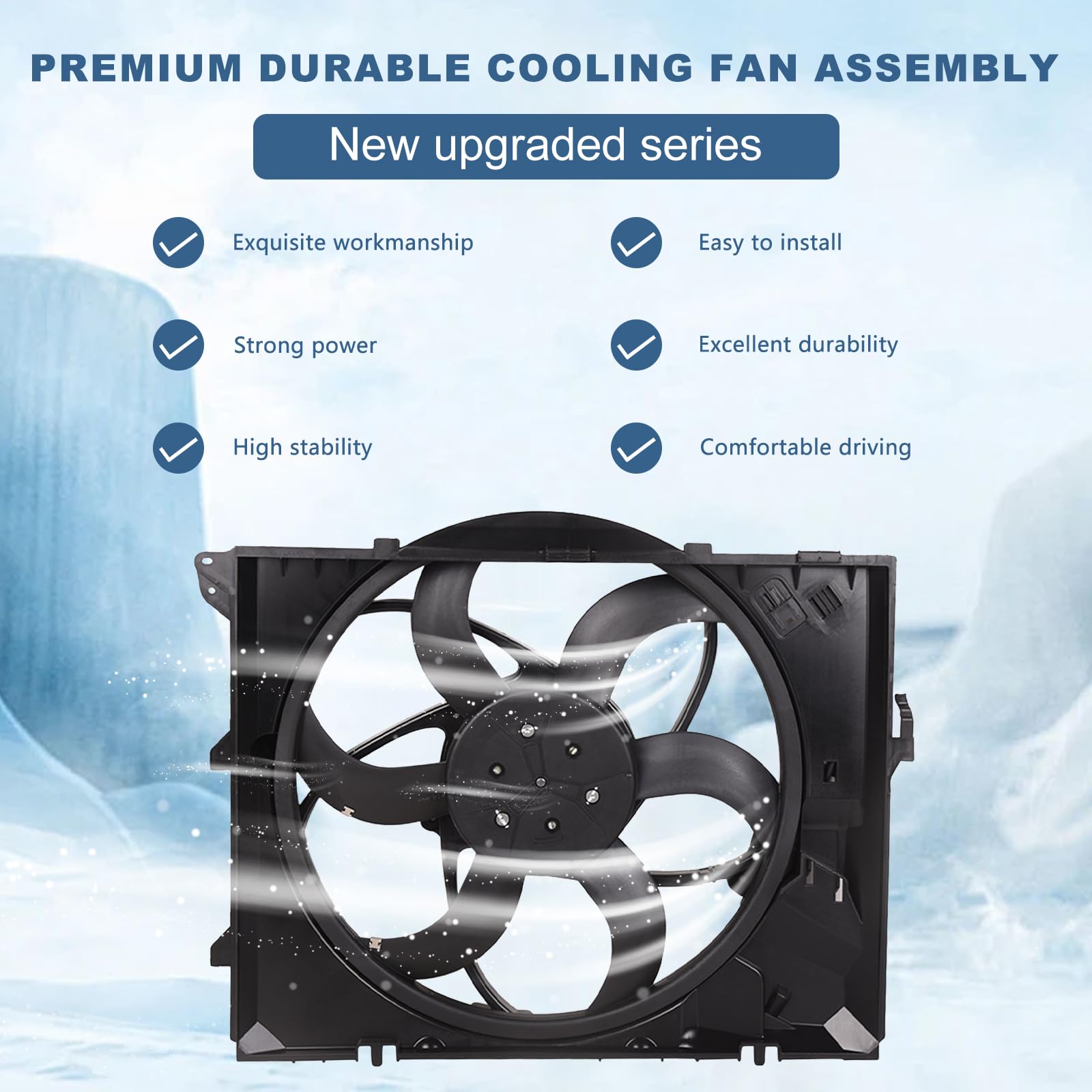 TOPAZ 600W Radiator Cooling Fan Assembly 17427562080 Fits BMW 128i 323i 325i 328i 330i