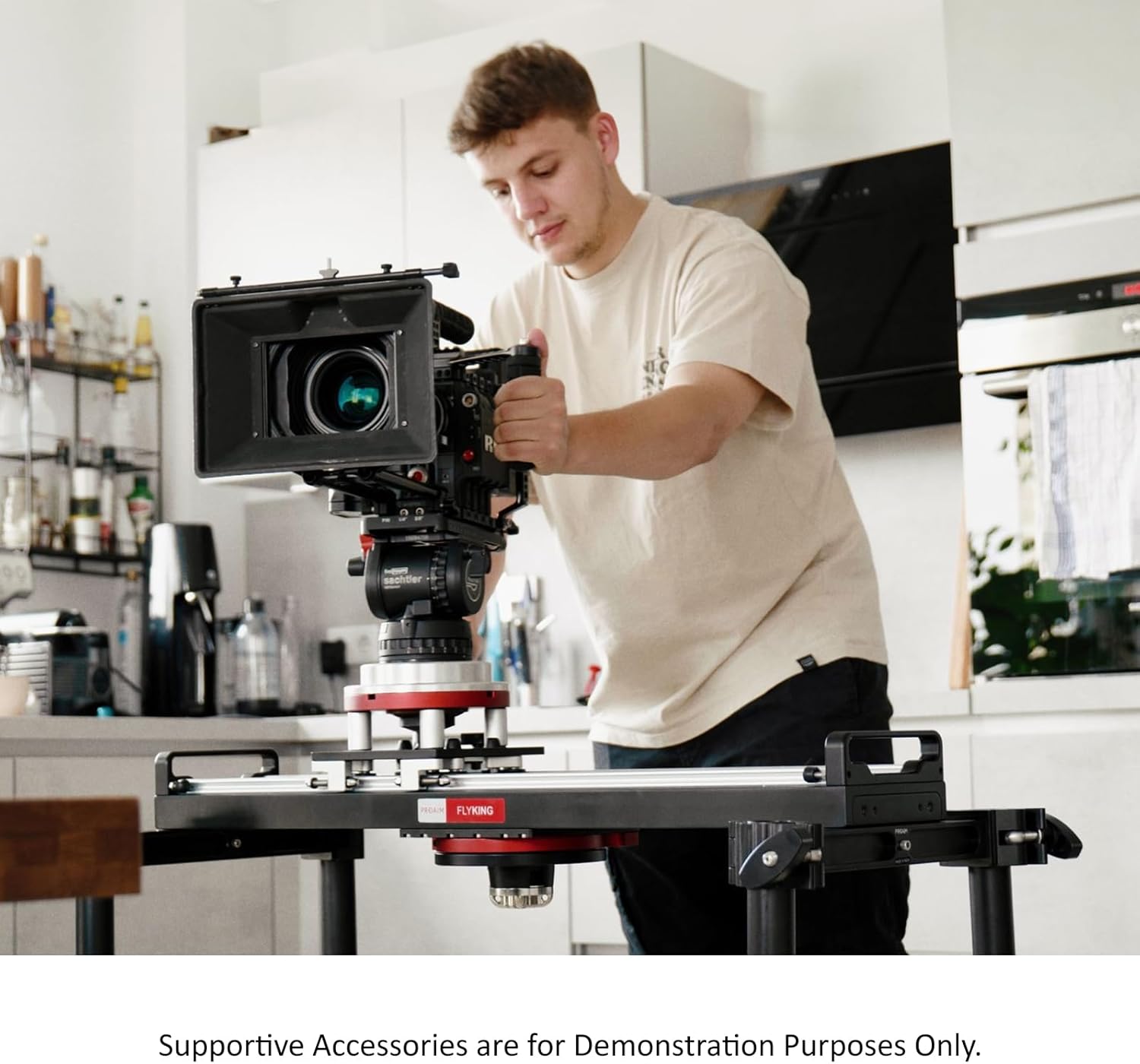 Proaim Flyking 4ft Precision Camera Slider (Mitchell Mount) with 360° Pan & Shock-Absorber Soft Stop End. Compatible with Mitchell/Bowl Tripod. Payload up to 70kg / 154lb. (P-FK-4)