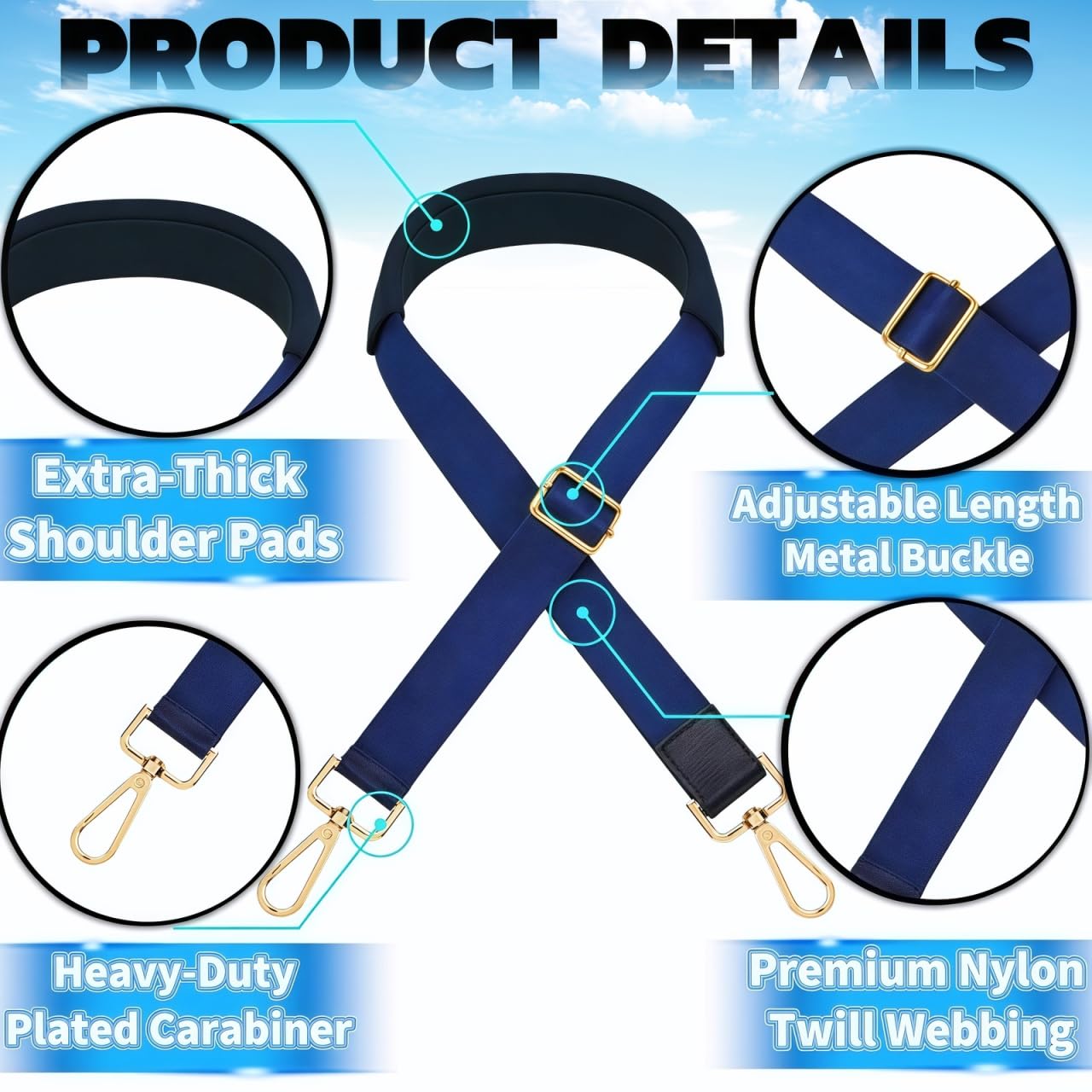 Adjustable Stroller Straps for Babyzen Yoyo & Yoyo2, Stroller Carry Strap for Travel, Outdoor, Airplane - Parent Gift