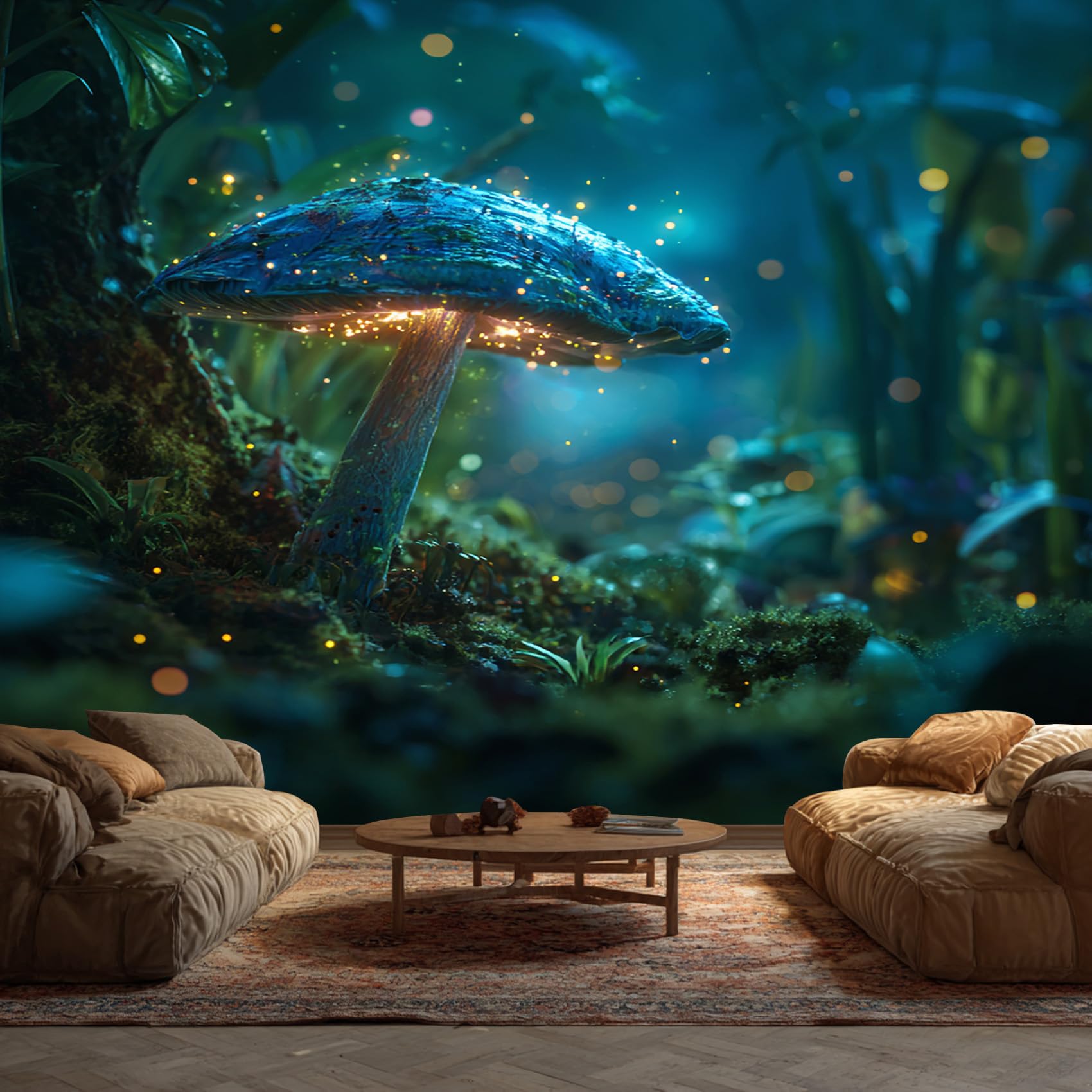 Mushroom Wallpaper - Fantasy Forest Wall Mural - Wall Murals for Living Room Bedroom - Photo Wallpaper & Home Decor Art - 305 x 244 cm A-6702