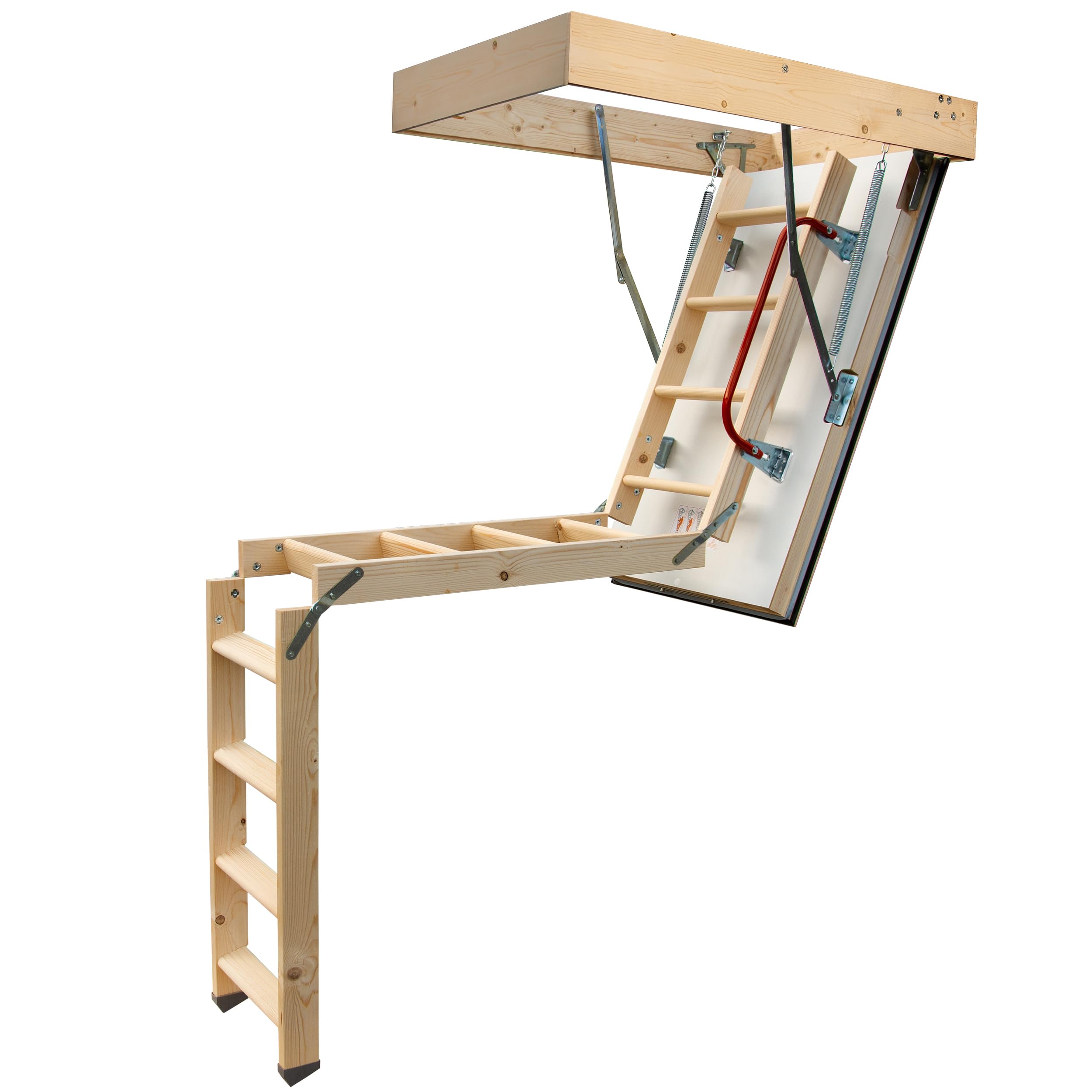 4IQ Dachbodentreppe 120x80 cm - Bodentreppe Gedämmt - U-Wert 0,44 - Raumhöhe bis 280 cm - Inkl. Handlauf 75 cm