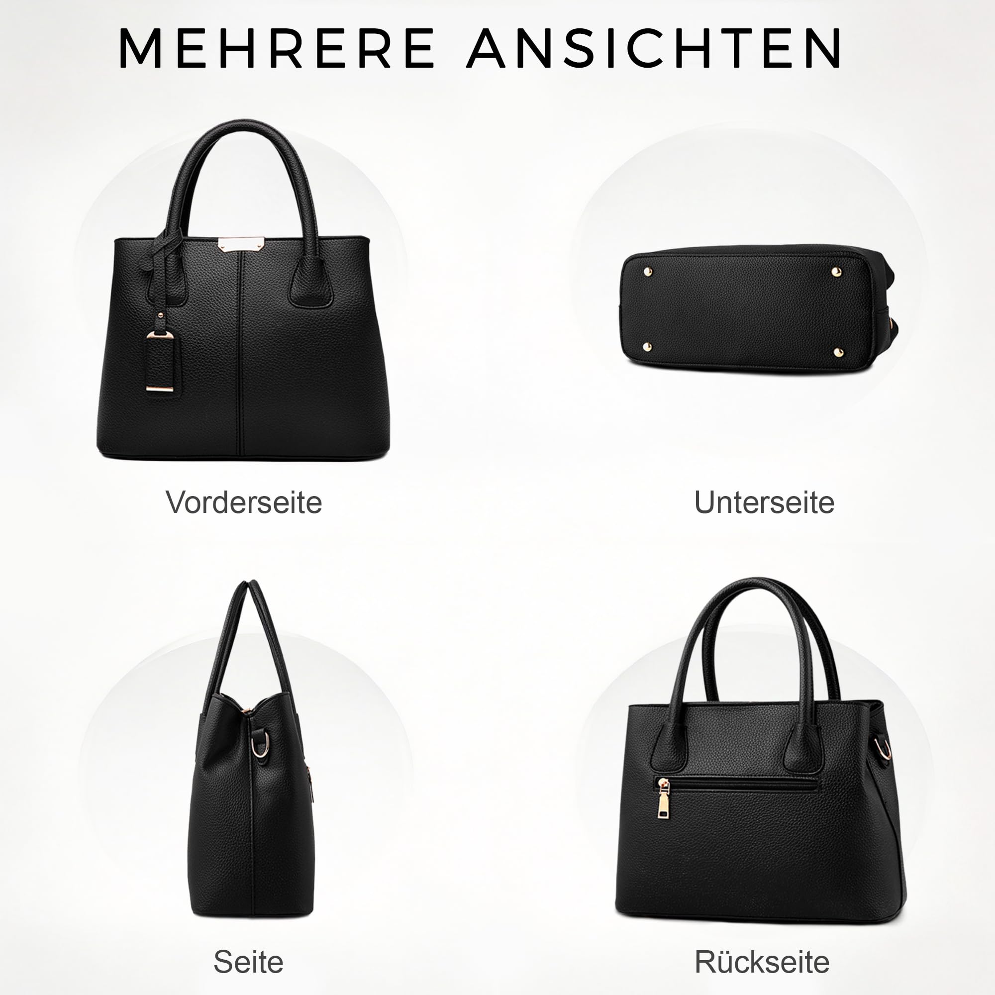 VARLIVOO Elegant Damen Handtasche Schultertasche Frauen Umhängetasche Taschen Shopper Wasserdicht PU Leder Henkeltaschen