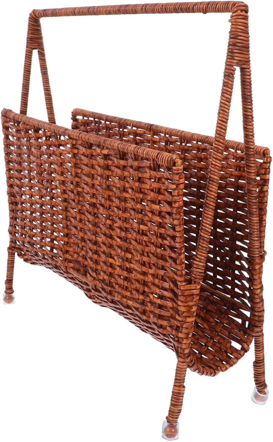 MAGICLULU Wicker Magazine Basket - Woven Files Holder Imitation Rattan Newspapers Holder Farmhouse Documents Books Organizer Case for Office Home