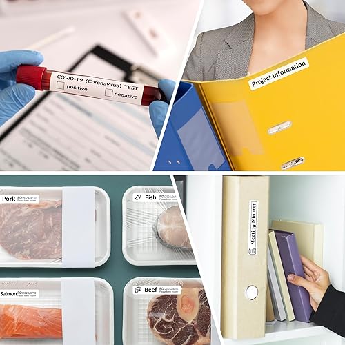 Miniatura 4 de USUPERINK 4 rollos (130 etiquetasrollo) compatibles con Dymo LabelWriter 30327 etiquetas blancas para carpetas de archivos de 916 pulgadas x 3-716