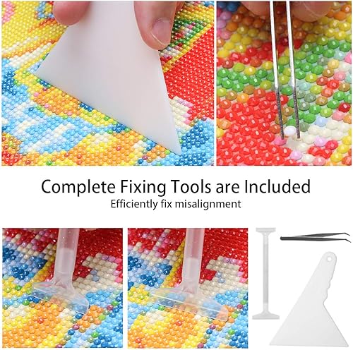 Miniatura 5 de Tomorotec Kit completo de pintura de diamante 5D, accesorios de pintura de diamante, bolígrafos de taladro de luz, herramientas de reparación de