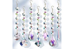 Hanging Sun Catcher Decor with Crystal Glass Prisms (7 Crystals)