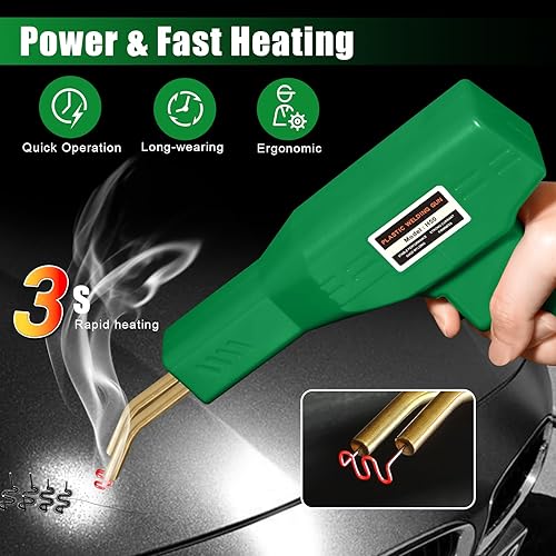 Miniatura 3 de ATOLS Soldador de plástico, 1000 grapas, Kit de soldadura de plástico, Kit de grapadora en caliente, Kit de pistola de soldadura de plástico, Kit de