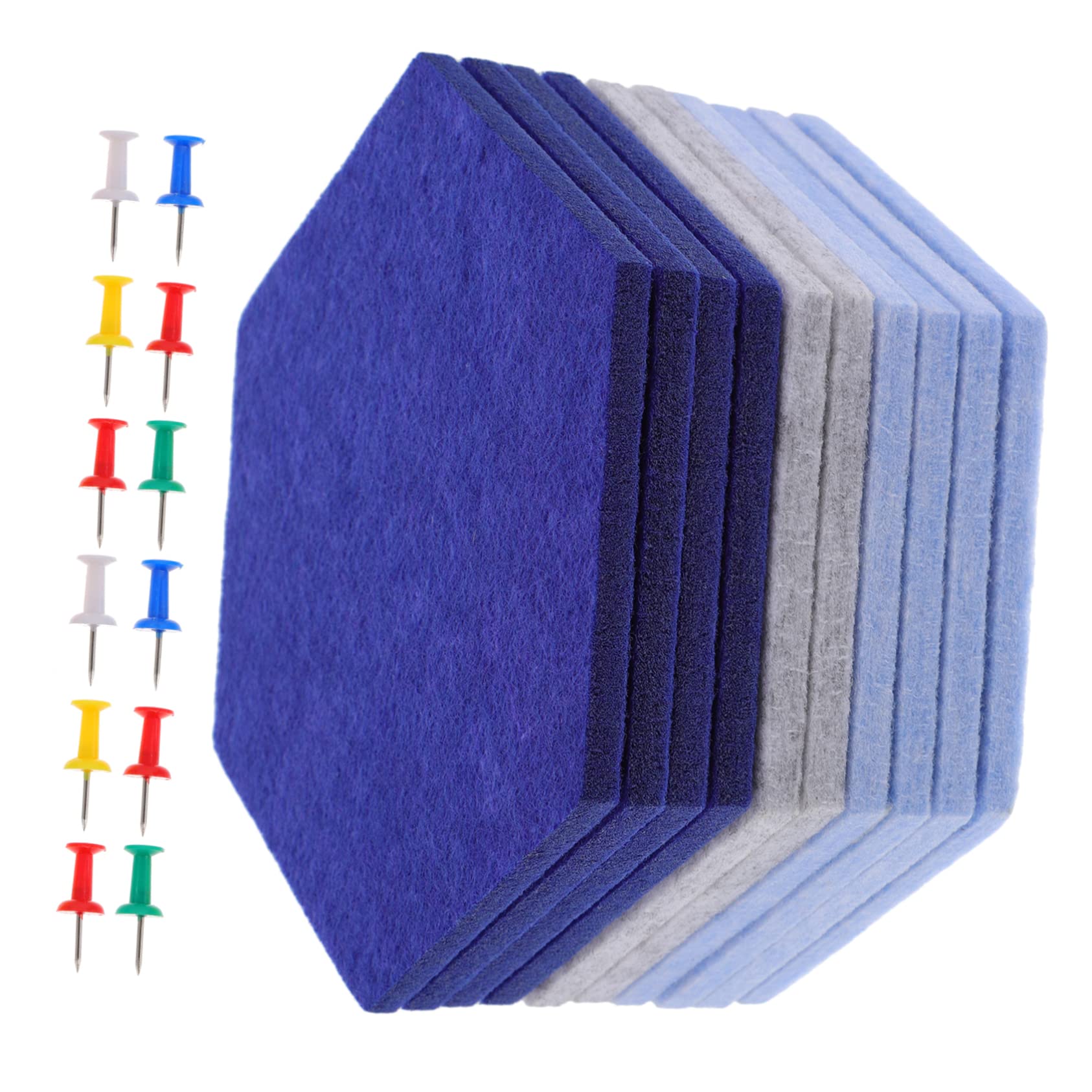 CORHAD 10pcs Hexagon Felt Pin Board Adhesive Wall Memo Board Picture Photo Display Decor Family Photo Wall Decor