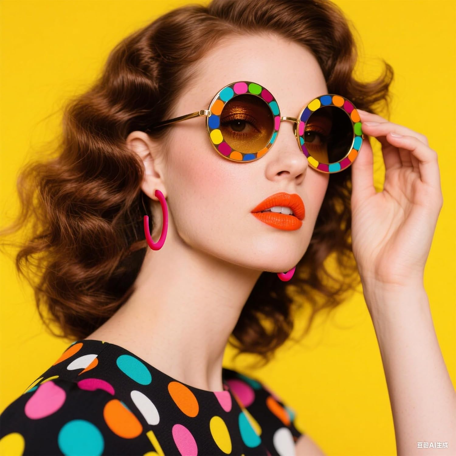 4 Pairs Candy Color Neon Round Earrings for Women Circle Round Hoop Earrings Acrylic Glow In the Dark Earring 80s Outfit for Women Retro Colorful Hoop Stud Earring Exaggerated Statement jewelry - Image 5