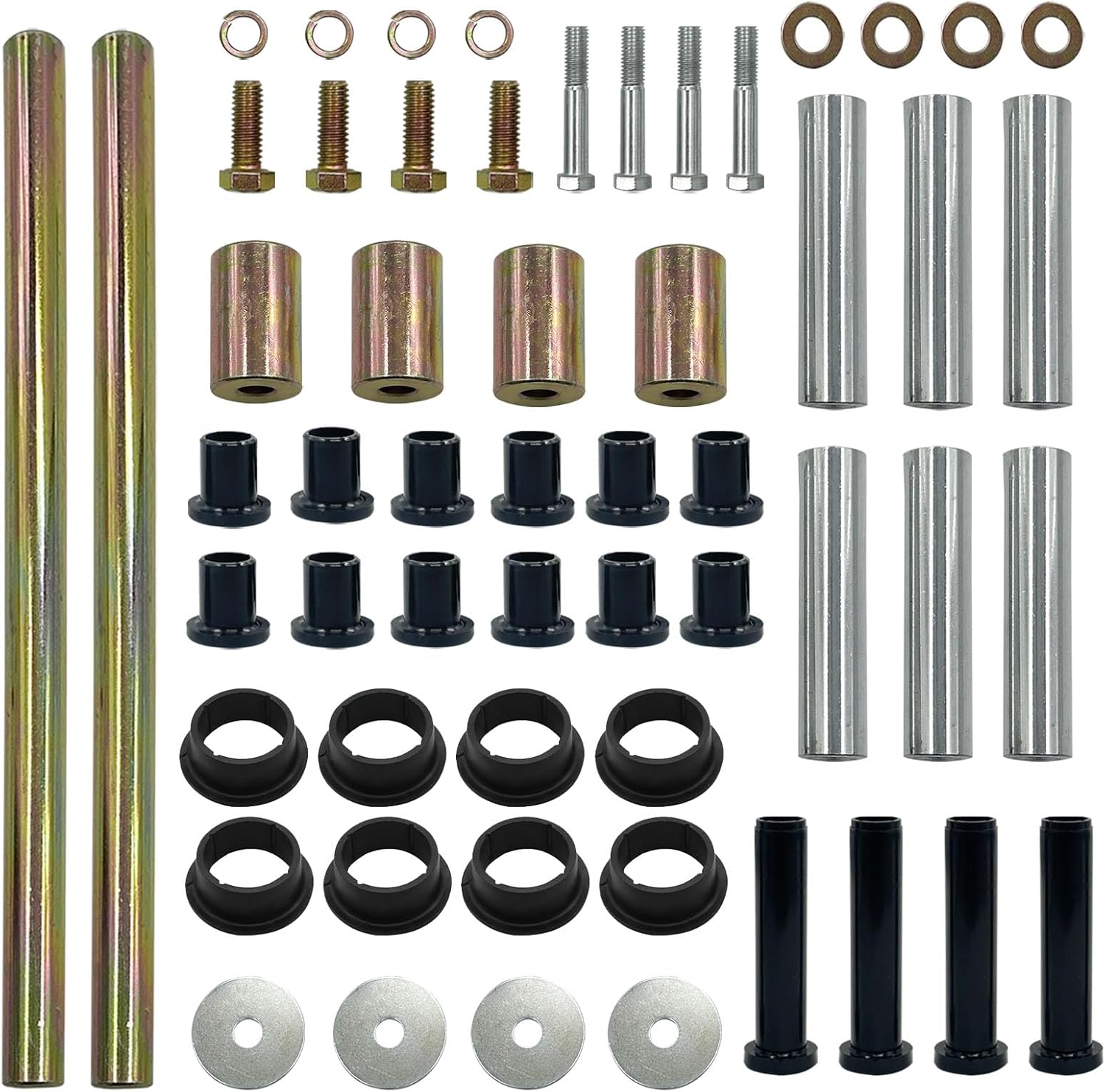 5020826 5133806 5434548 Rear Left & Right A-Arm Bushing Shafts Blots Kit Fit for 2003-2010 Polaris ATV Sportsman 400 450 500 600 700 800 Replace #5434551 5434550 7552614 7555740 7517873 5631142
