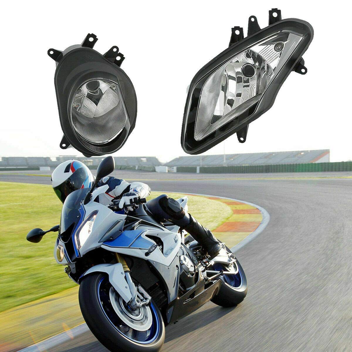 XFMT Headlamp Assembly Headlight Clear Compatible with BMW S1000RR 2009-2014 HP4 2012-2014