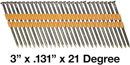 Vista 17 de 3 pulgadas x 0.120 pulgadas (10d) 21 grados - Revestimiento de vinilo - Recubrimiento de plástico - Enmarcado de uñas - Caja pequeña ~ 476 clavos
