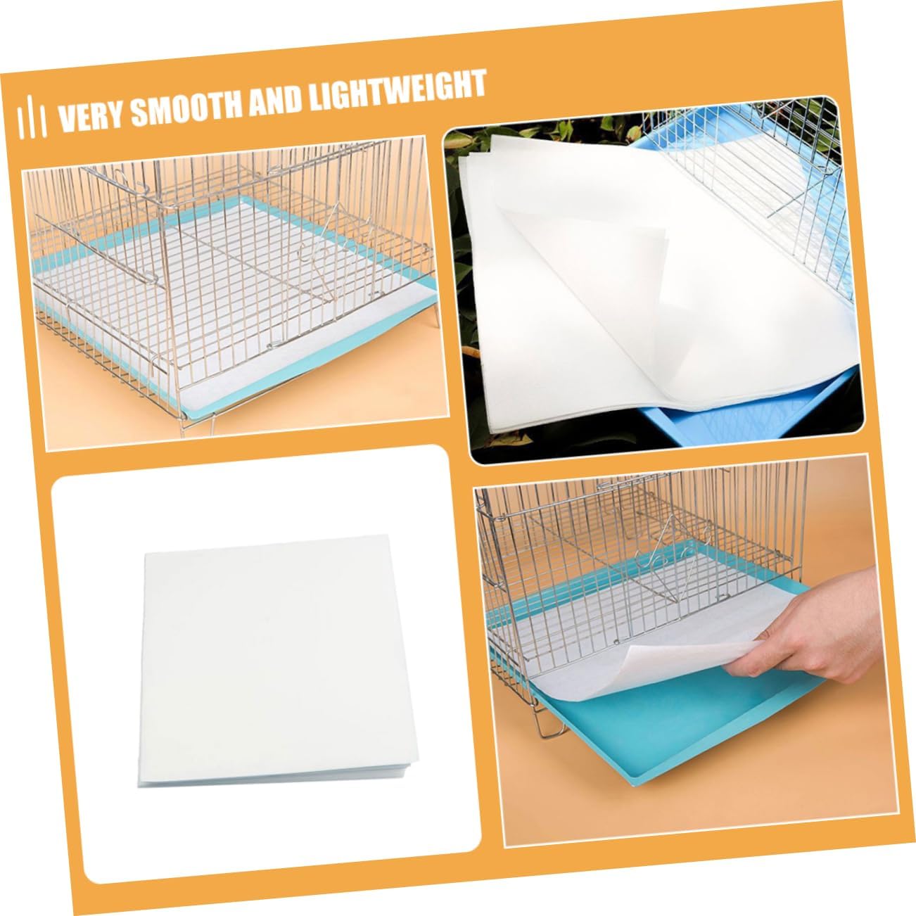 100pcs Bird Cage Paper Liners Absorbent Disposable Bedding for Parrots Easy to Cage Maintenance Safe Paper Materials for Bird Health Thick Cushion Pads