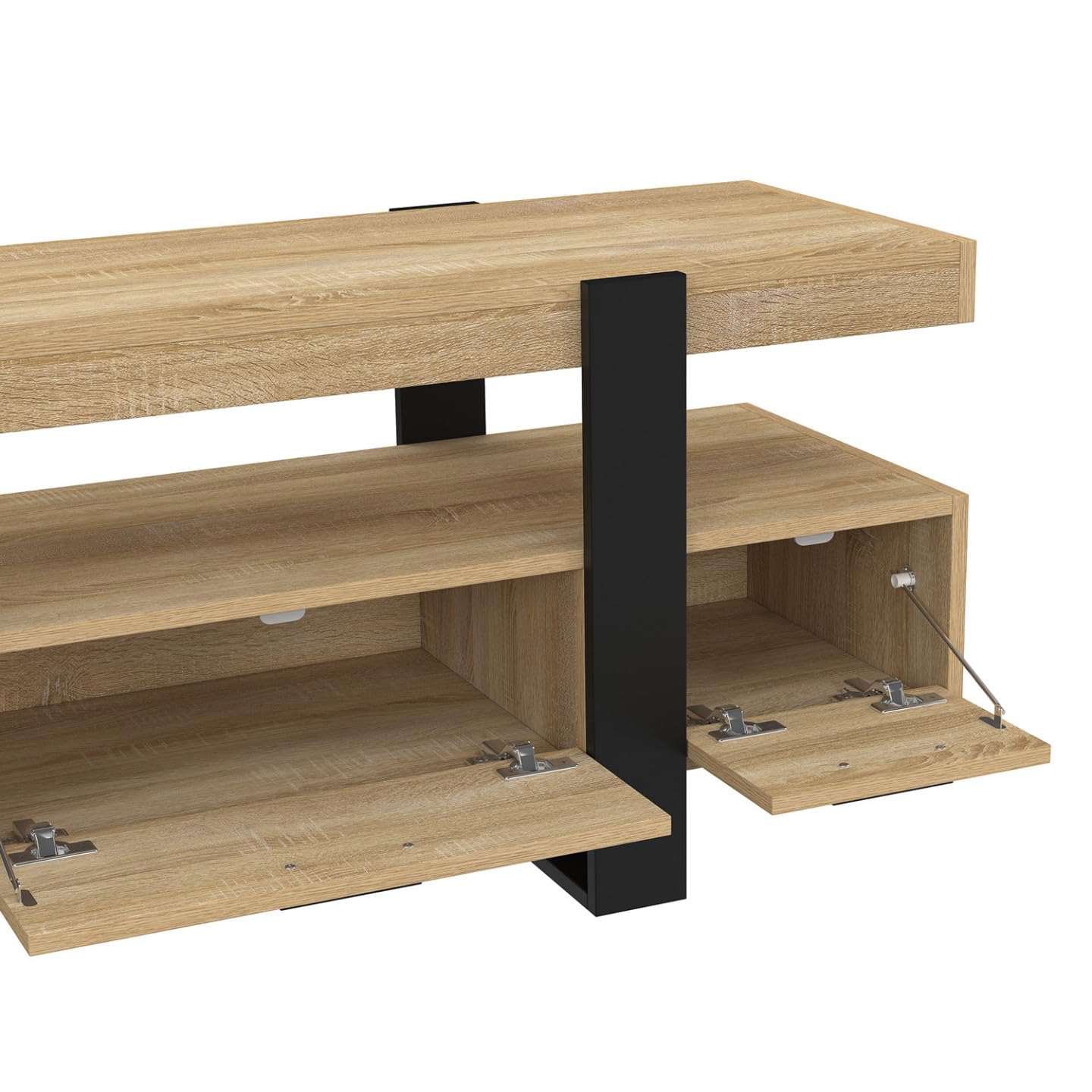 IDMarket - Meuble TV 116 cm Phoenix avec tiroirs Bois et Noir
