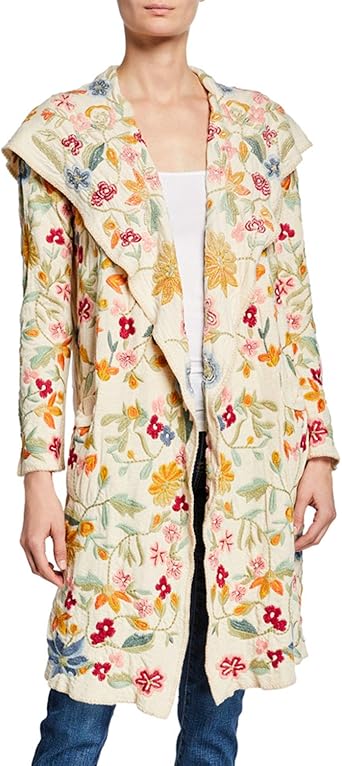 embroidered duster jacket