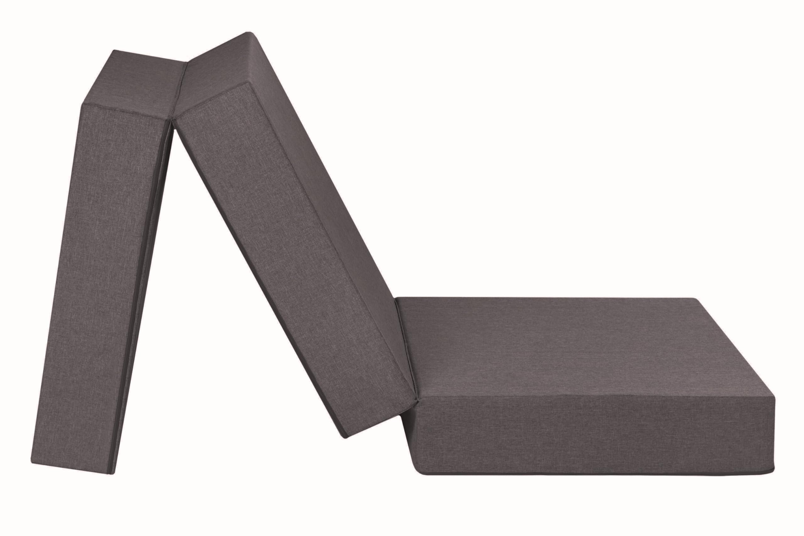 Badenia Trendline Colchón Plegable XXL para Invitados, 196 x 65 x 15,5 cm, Núcleo de Espuma de 15 cm, Funda Lavable, Gris Claro, Certificado Oeko-Tex