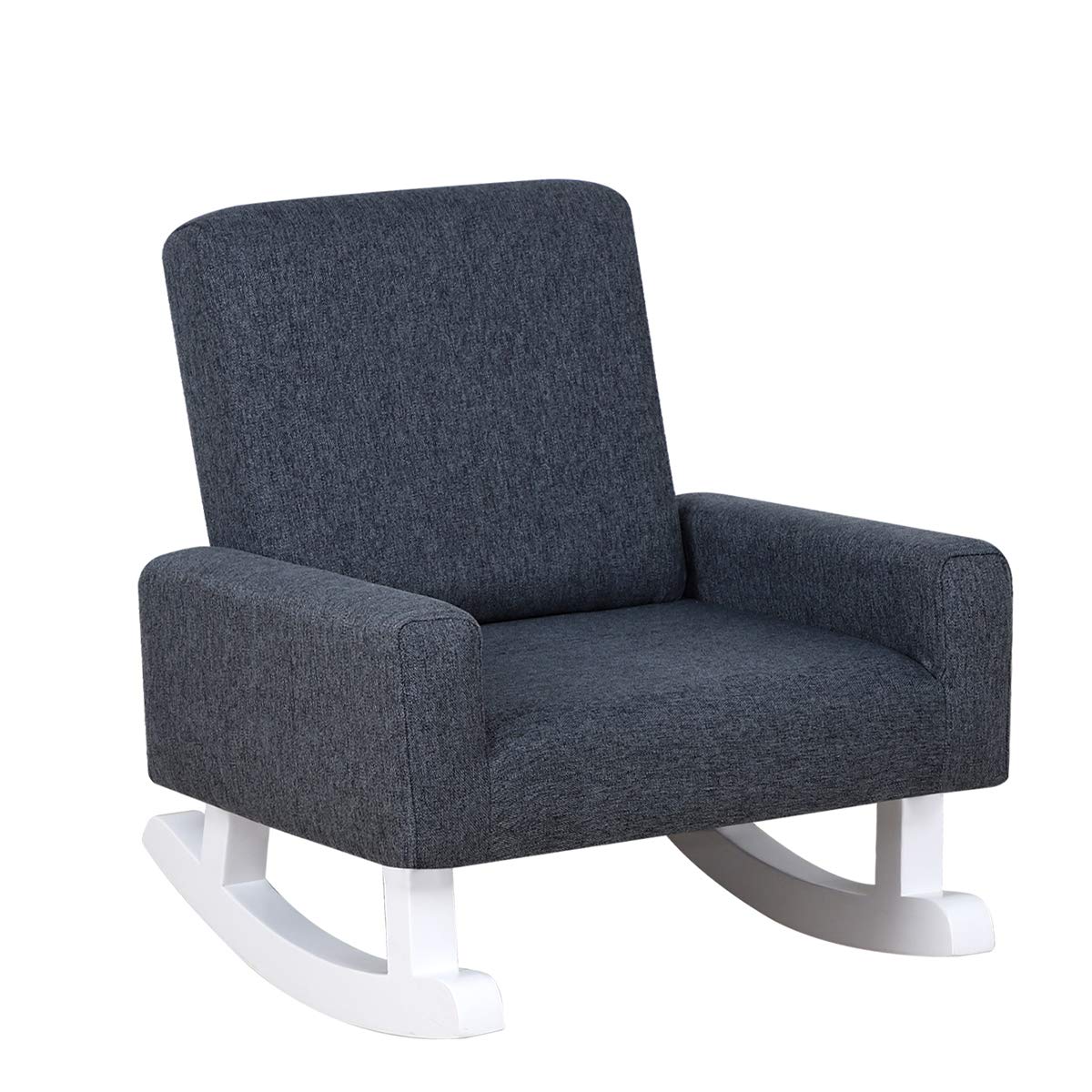 Yoonnie room Baby Rocking Chair, Toddler Chair,Kids Sofa,Sofa for Children,Linen Fabric and Solid Shaky Foot,Kids Rocking Armchair for Unisex Children Using,Birthday Gift (Grey)