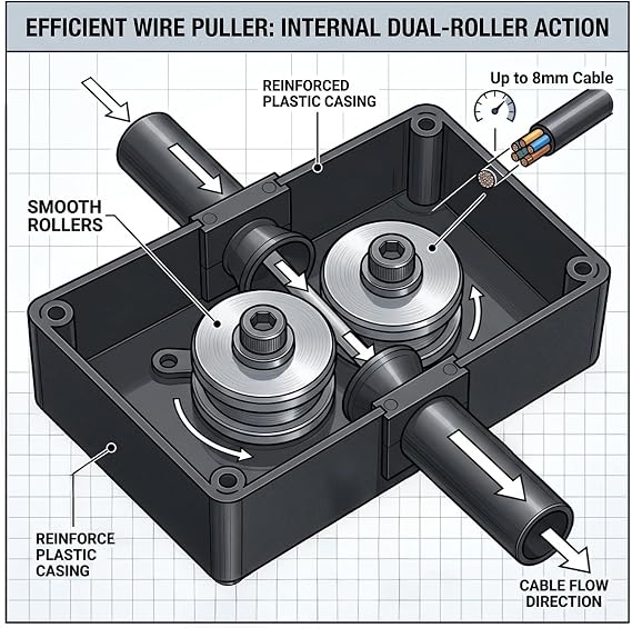 Wire Puller, Cable Puller Through Wall, Electrician'S Wire Pulling Assistant Tool, Drill Powered Wire Puller for Residential, Hydroelectric Projects