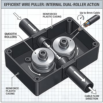 Wire Puller, Cable Puller Through Wall, Electrician'S Wire Pulling Assistant Tool, Drill Powered Wire Puller for Residential, Hydroelectric Projects