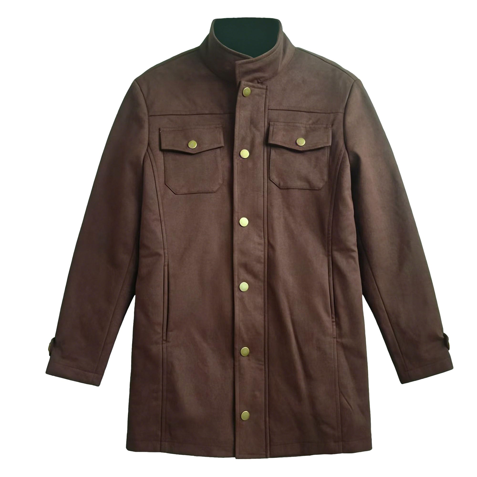 Giacca primaverile leggera da donna retrò in pelle scamosciata sintetica giacca con cerniera cappotto militare casual midi lungo Outwear