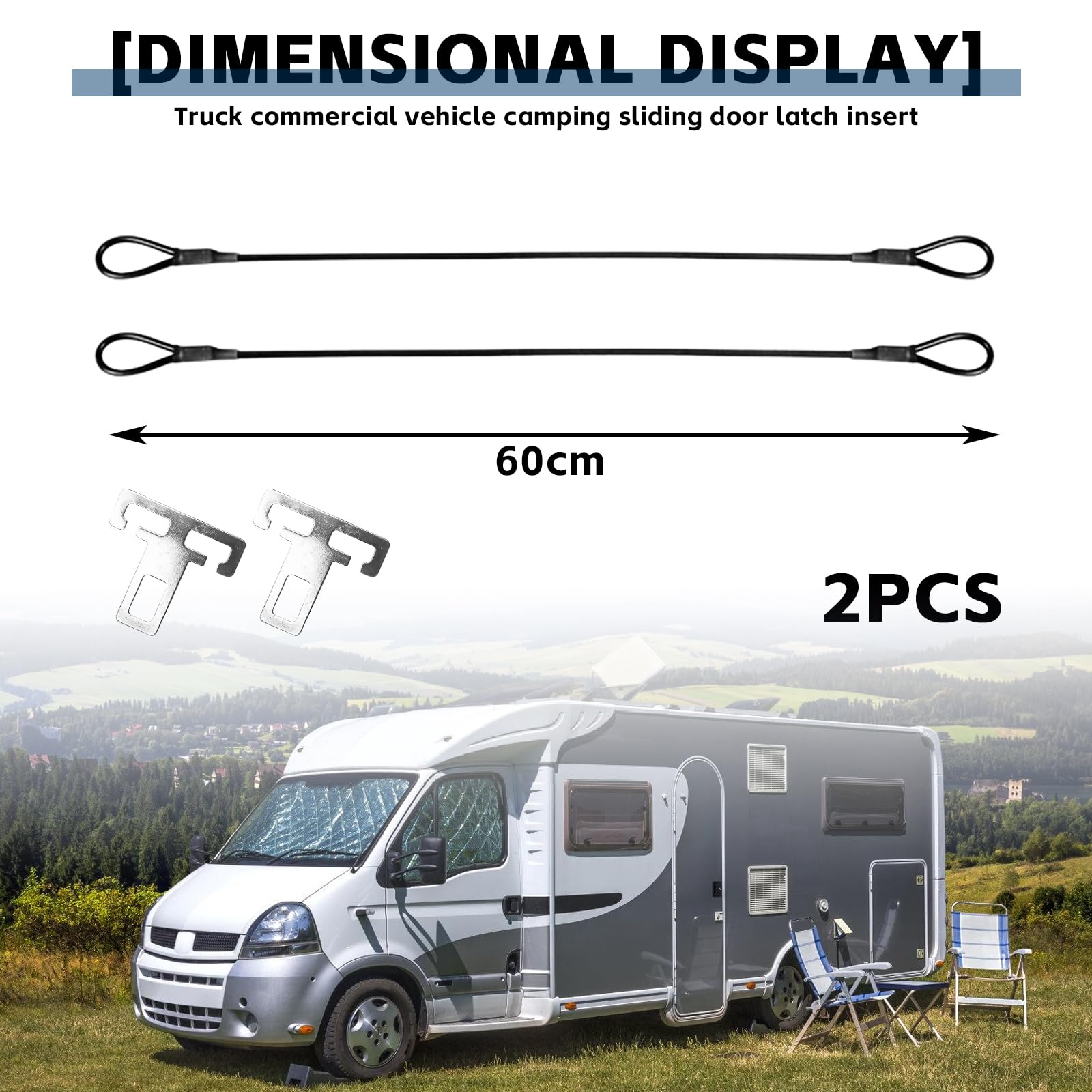 2 Piezas Antirrobo Coche, Accesorios antirrobo para coche, Bloqueo Coche Antirrobo 60 Cm, Protección Antirrobo, Protección Antirrobo Para Puerta Y Asiento De Autocaravana, Accesorios Para Caravanas