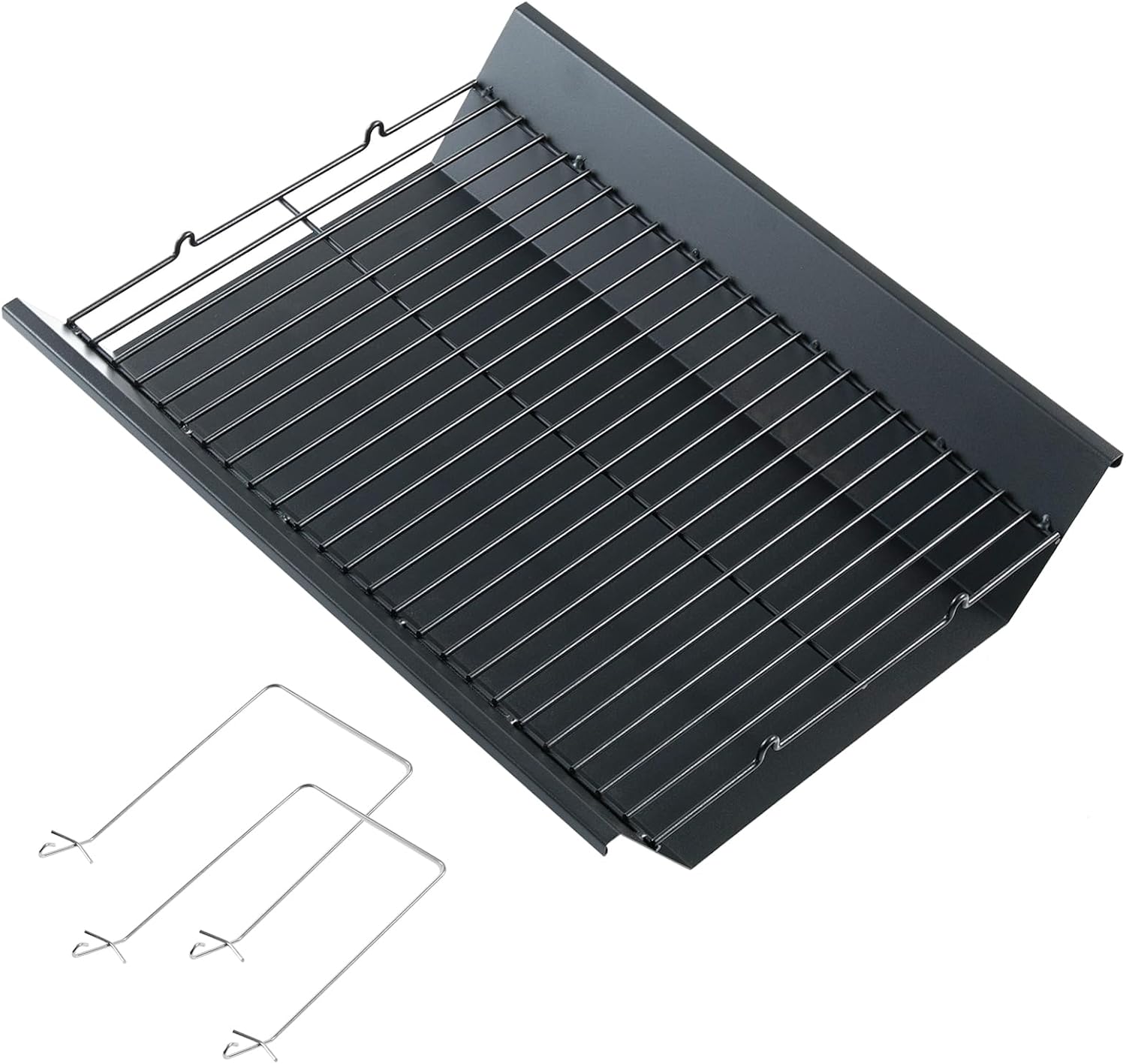 810-0025 Charcoal Ash Pan Replacement Parts for Nexgrill Charcoal Tray Adjustable Ash Catcher Rack 8100025 20003172A0 22in Barrel Charcoal Smoker Parts Fire Grate Hangers Support Bracket