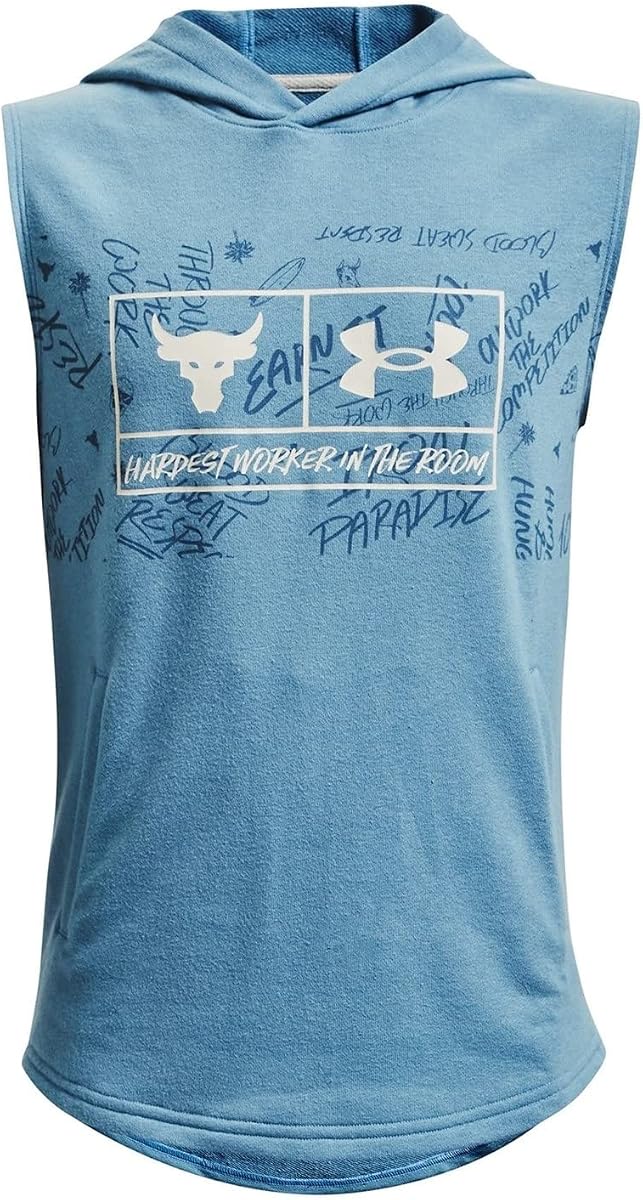 Under Armour Boys Project Rock Sleeveless Terry Hoodie