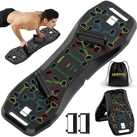 LALAHIGH 11-in-1 Push Up Stands for Kids, Foldable Push Up Bars with...