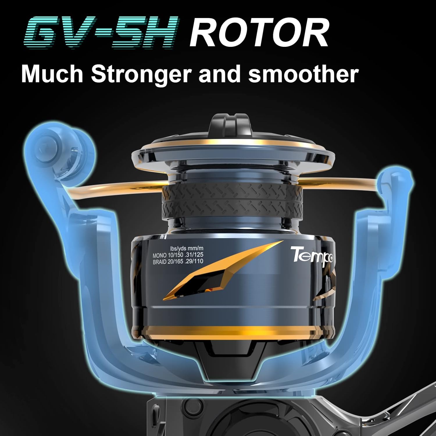 Tempo Persist Spinning Reel - Saltwater and Freshwater Fishing Reels, Aluminum Body with 7+1 BB, 30.9 LBs Max Drag Carbon Washer, Ultra Smooth Fishing Reel for Trout Catfish Bass