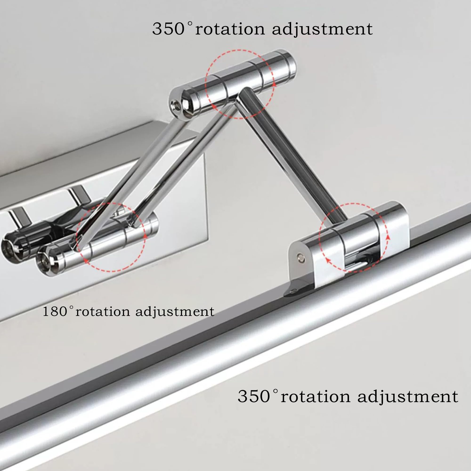 LED Specchio Lampada 10W 720 Lumen Bagno Specchio Bianco Neutro 4000K Bagno Lampada IP44 Impermeabile No Flicker 230V (Cromo, 60CM)