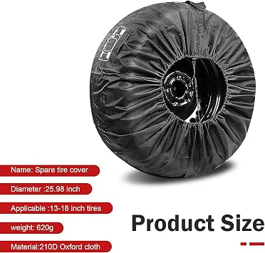 Car Spare Tire Cover, for 13 - 18 Tires