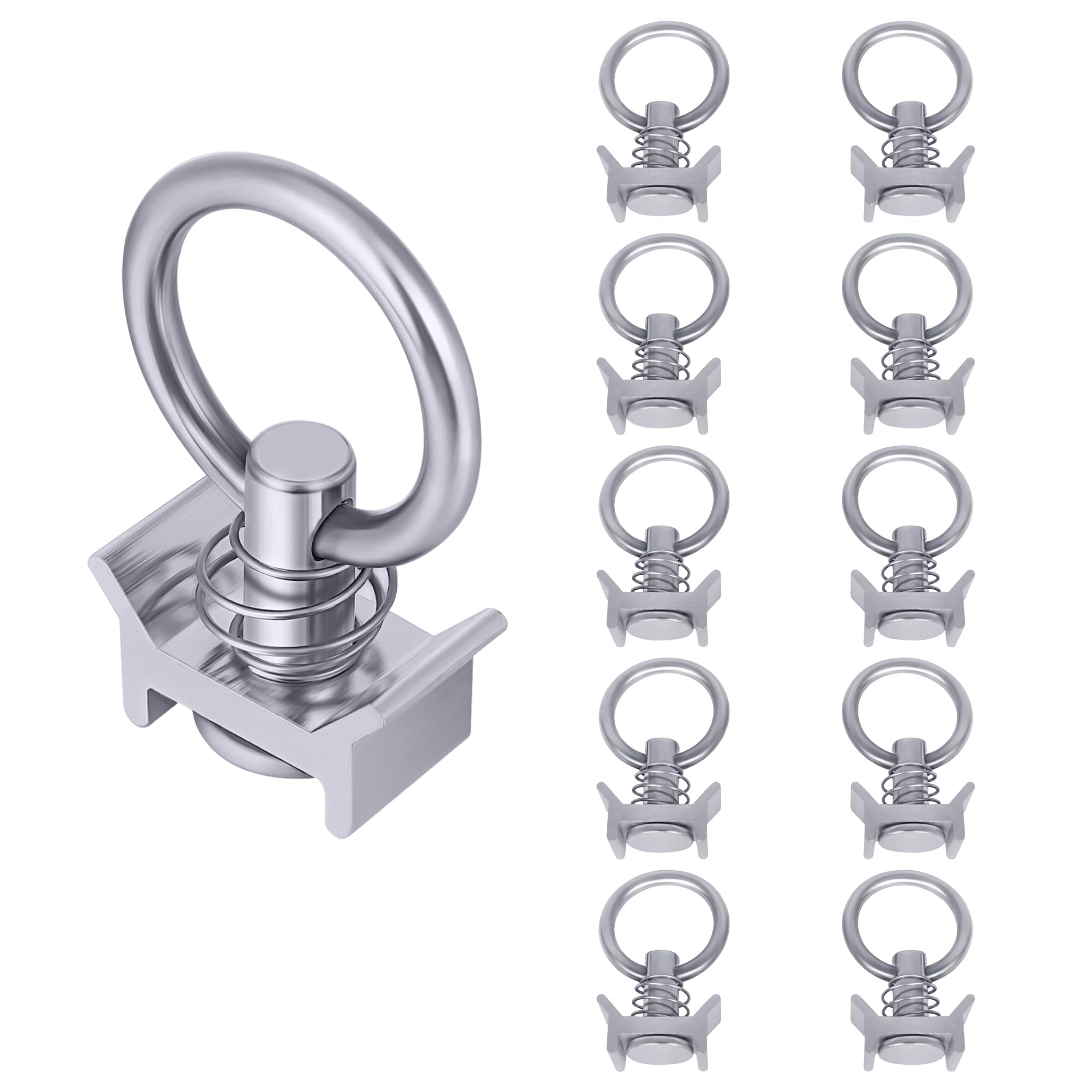 LARS360 Aluminium Airlineschienen Set, 12 x 1 Meter Halbrunde Airlineschiene mit 30 Silberfarbenen Verschlussclips, Zurrschiene Airlineschiene Zubehör für LKWs, Anhänger und Wohnmobile