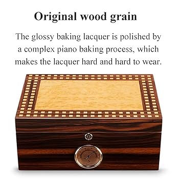 Small Double Layer Cigar Box Large Capacity Cigar Box Wood