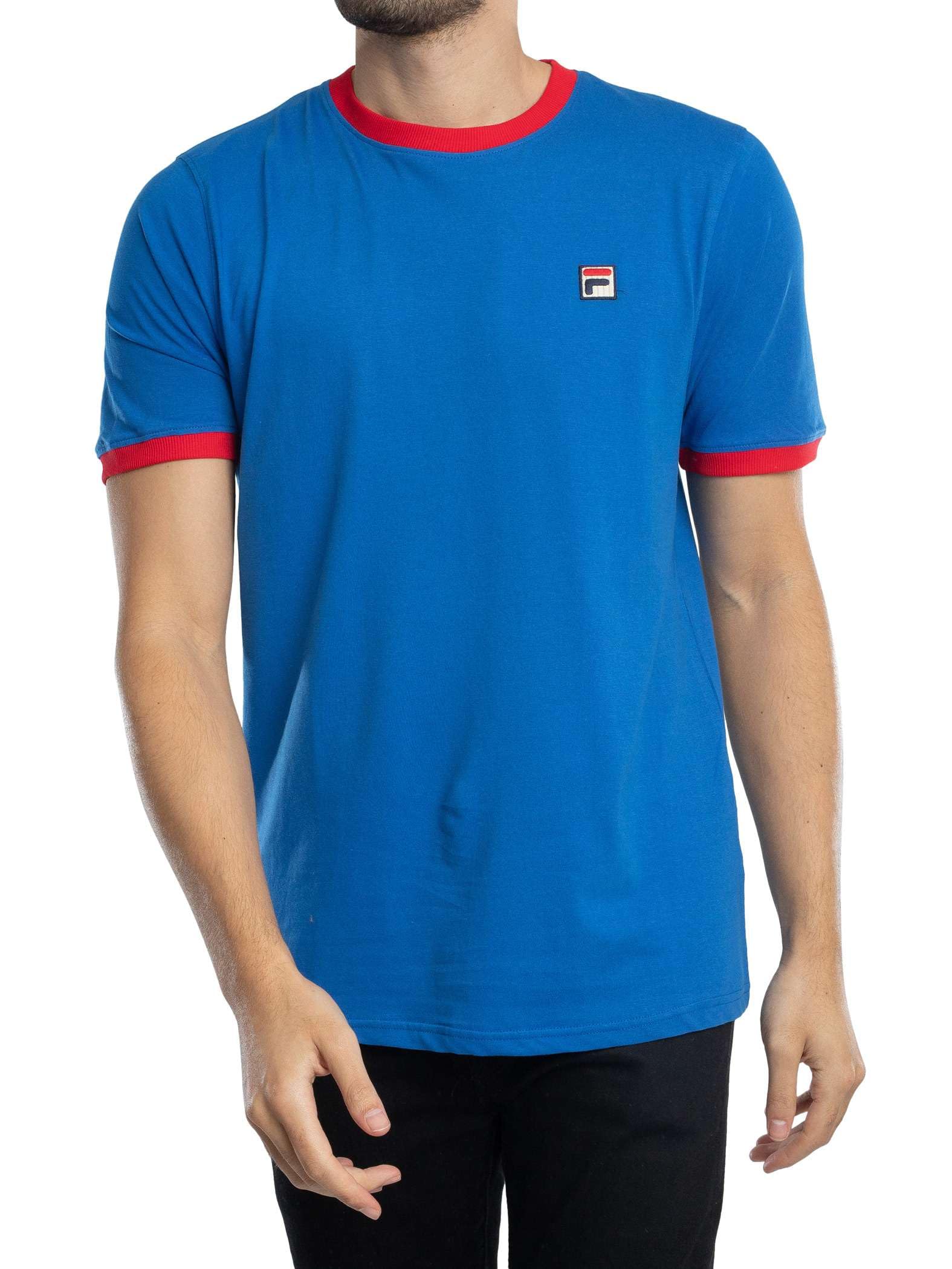 Fila Men's Turkish Sea/Red Marconi Ringer T-Shirt, Xxl