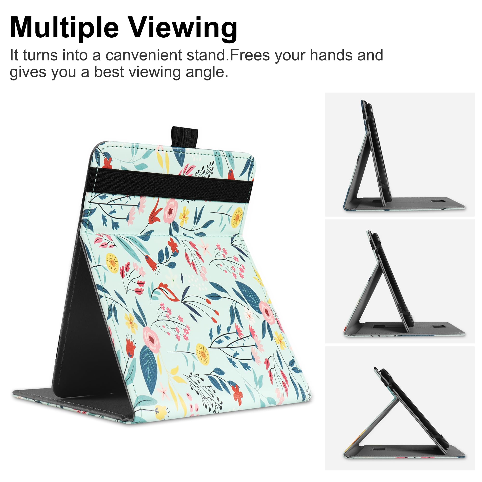 VOVIPO uniwersalna etui ochronna do Kindle Paperwhite Kobo czytnik 6 cali, Stand Folio z wieloma kątami widzenia