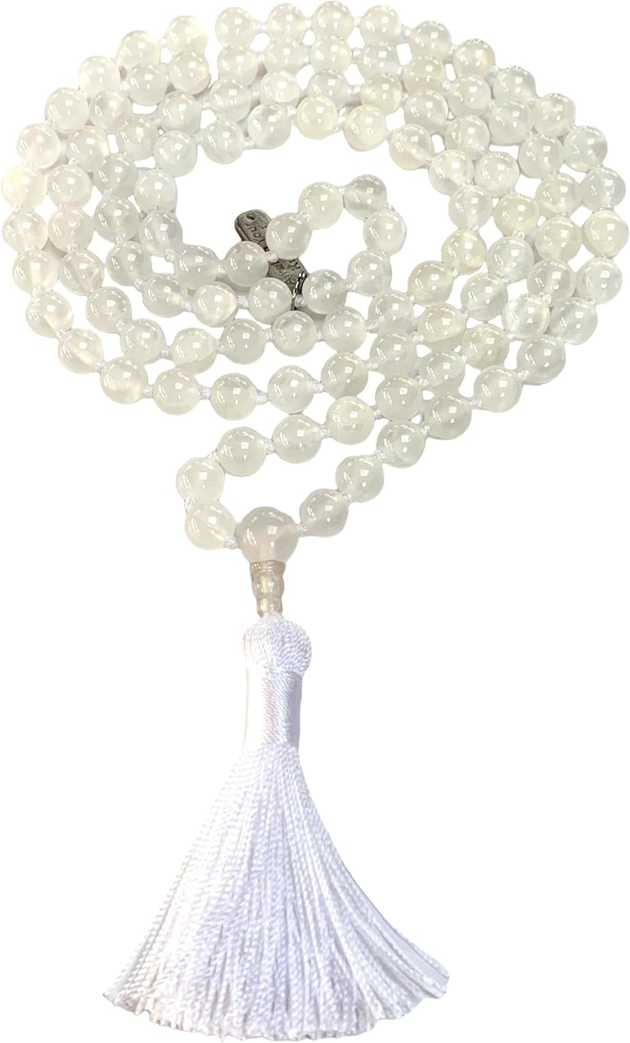 AAA Grade 8mm Energized Natural Selenite Gemstone Mala Beads Necklace, Selenite Wrap Bracelet, Soul Chakra, Crown Chakra, Psychic, Telepathy