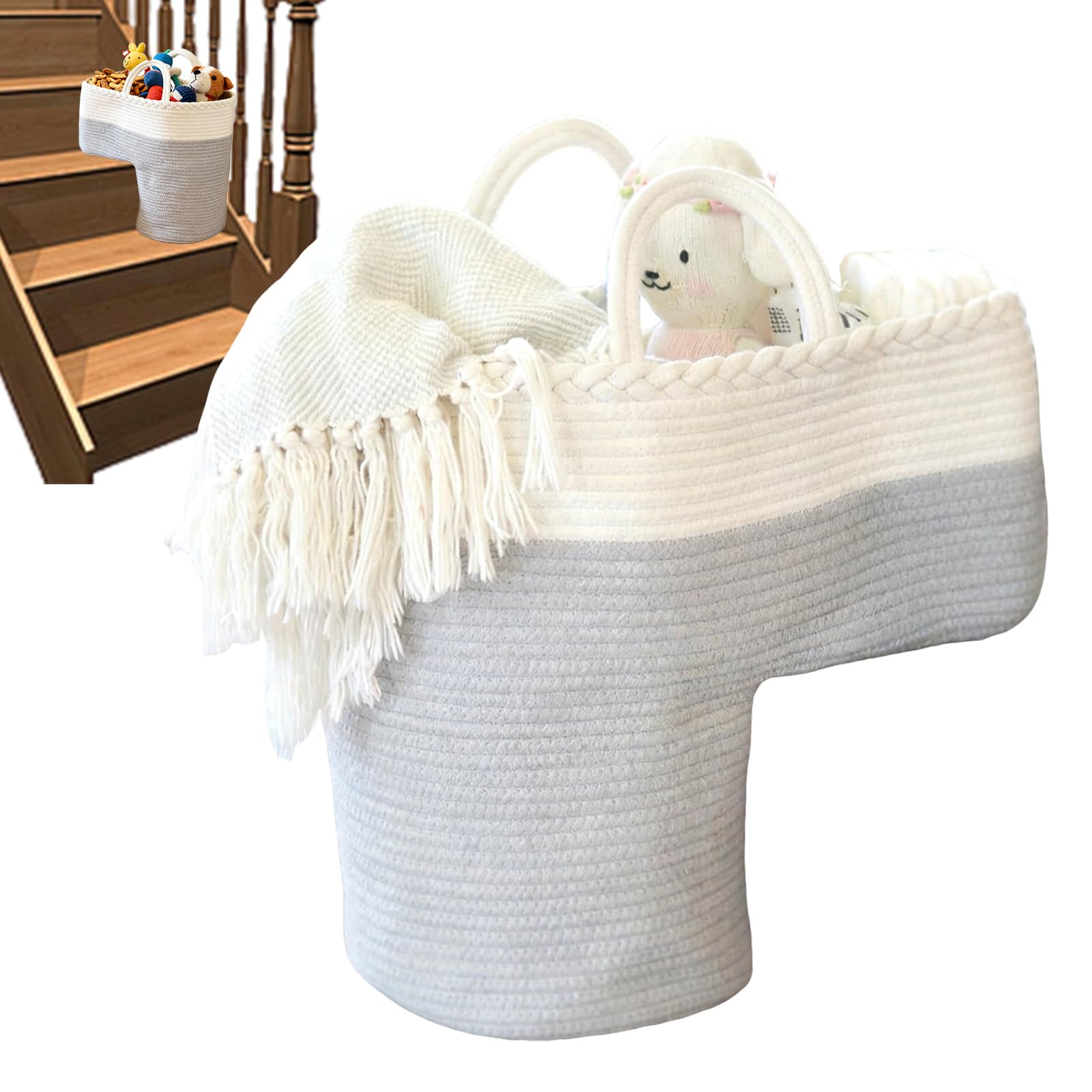 Panier pour escalier en feutre robuste, bac de rangement au design épuré pour maison moderne