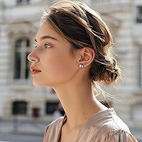 Vista 23 de YAMI Aretes de perlas negras, grises y blancas, perlas cultivadas reales, aretes de plata de ley 925 chapados en oro de 18 quilates, regalos