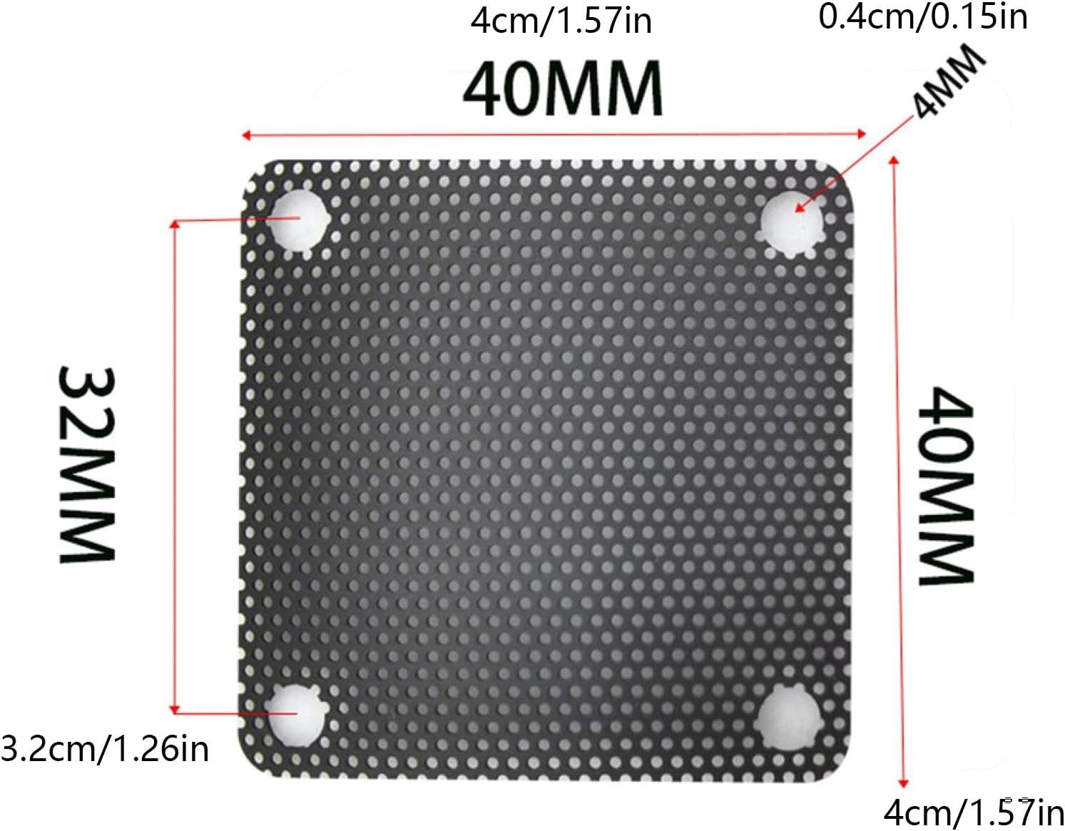 20PCS Dust Filter Mesh Pads 40x40MM for PC Fans Speaker Grilles Computer Chassis Protection Home Use
