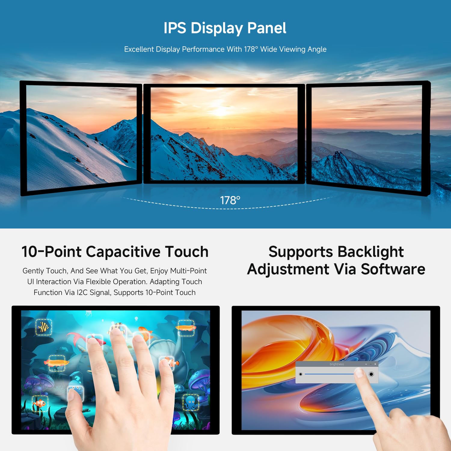 Waveshare 10.1inch DSI Capacitive Touch Display, 800x1280, IPS Panel, Optical Bonding Toughened Glass Panel, 10-Point Touch, for Raspberry Pi/RK3576/RK3506/ESP32-P4