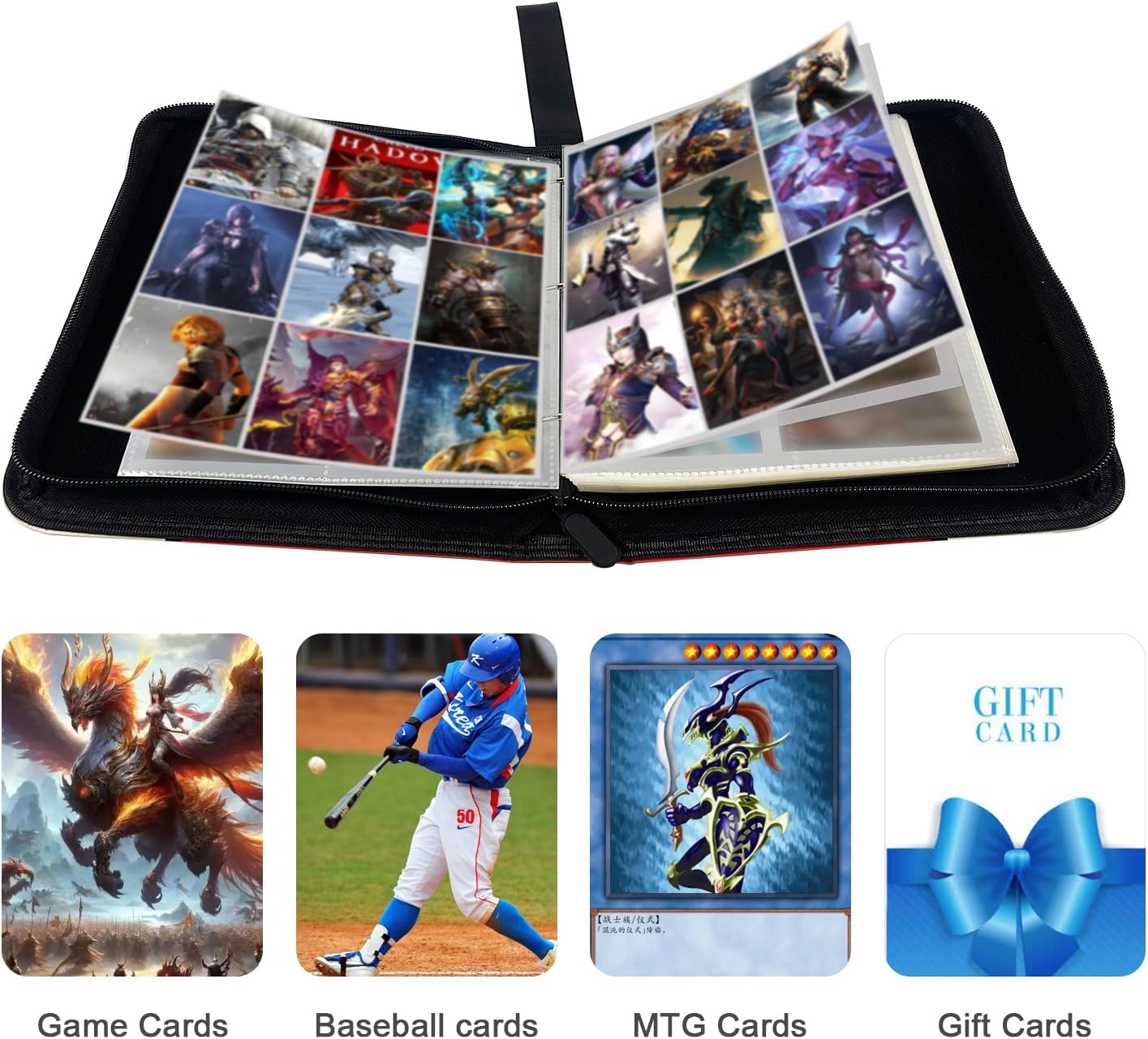 Premium 9 Pocket Card Binder – 900 Collection Binder Folder Card Album with Sided Pocket PU Card Holder Fit for Cards, Football, Baseball, Sport, TCG Collector