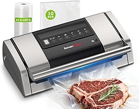 Bonsenkitchen Food Vacuum Sealer 15L/min with Bag Clip and Built-in Bag Cutter, For Vacuum Cooking and Food Preparation, High Performance Quick Seal, VS5100