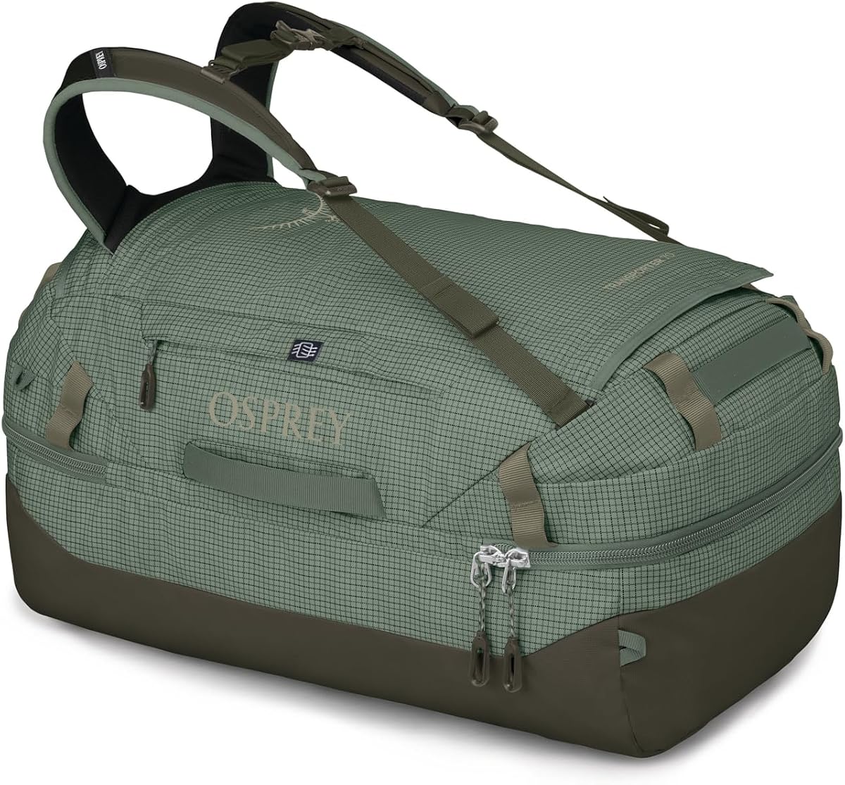 Osprey Transporter Durable Squffel Bag - Water Resistant Square Split Travel Duffel Backpack