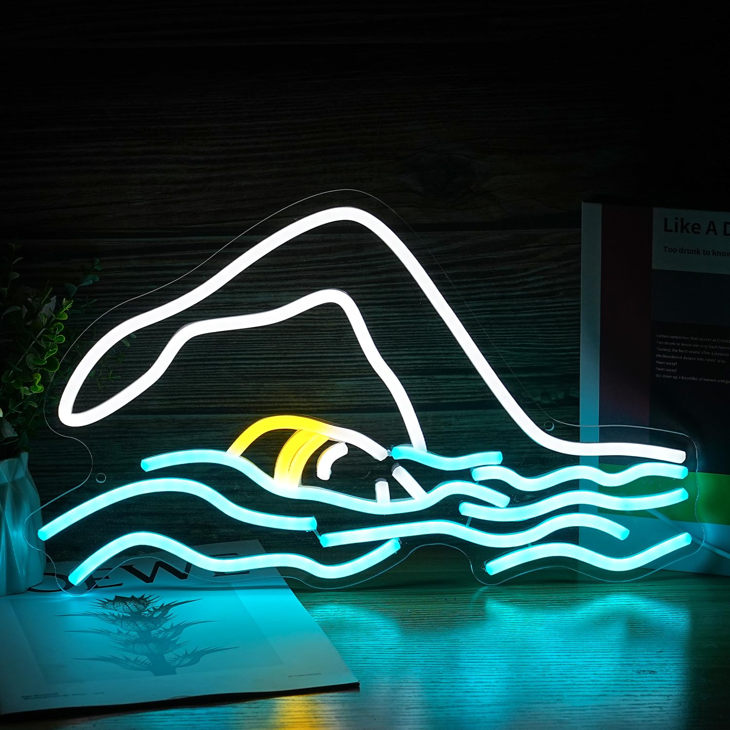 Swim Neon Sign Led Ice Blue White Surfer Neon Light Cool Pool Wall