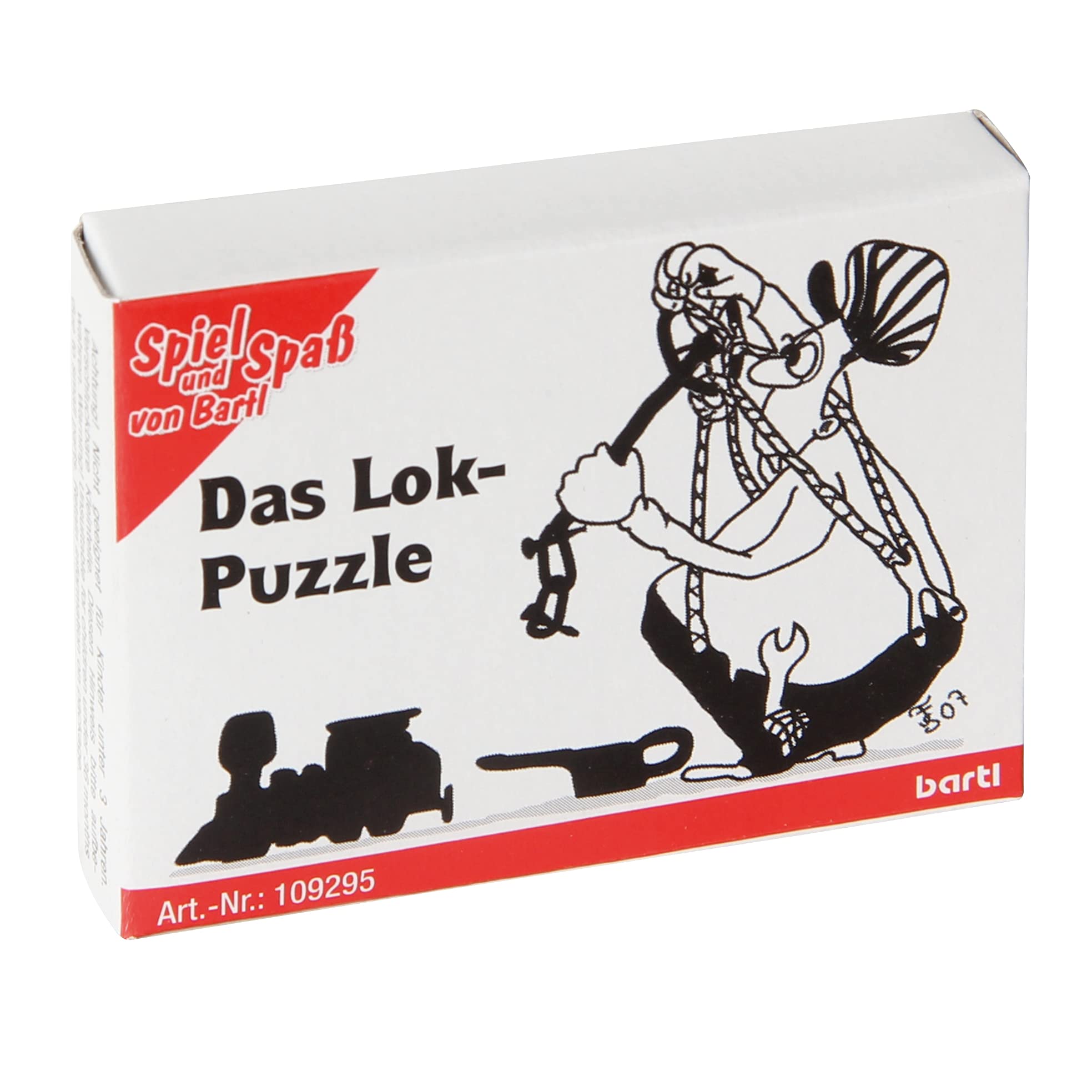 Bartl Mini-Holzpuzzle "Das Lok-Puzzle" – Kleine 3-teilige Knobelei Aus Holz, Made In Germany
