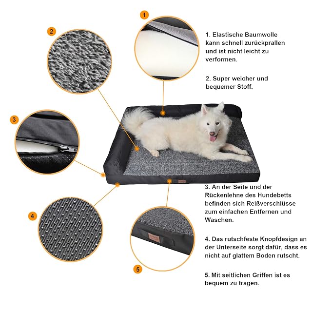 Foto 5 de 7 de RAIKOU Cama Ortopédica para Perros Grandes,Sofá para Perros,Cama para Mascotas,Cama para Perro de Espuma…