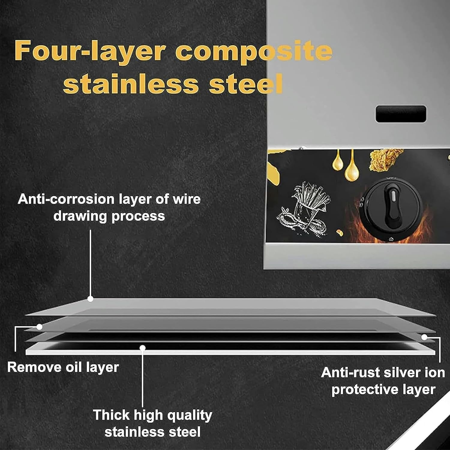 XENITE 10L*2 Deep Fryer Commercial Gas Manual Temperature Adjustment Professional Gas Fryer Stainless Steel Infrared Energy-Saving with Removable Basket Chip Fryer,Double Cylinder